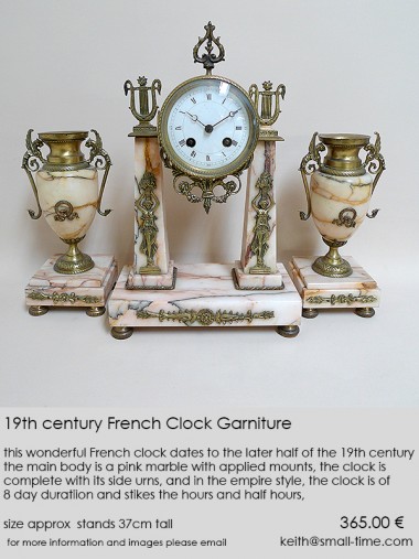 19thc French Clock Set